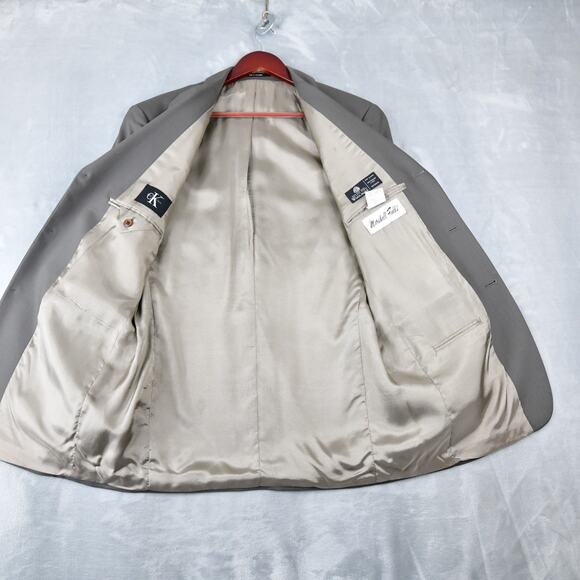 Calvin Klein Blazer Men's 38R Beige Gray Wool Sport Coat Jacket - Picture 5 of 12